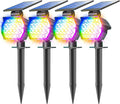 NIORSUN Solar Color Changing Lights Outdoor,7 Lighting Modes RGB Solar Outdoor Lights,IP67 Waterproof Multicolor Landscape Spotlights for Halloween Holiday Decorations,4 Pack