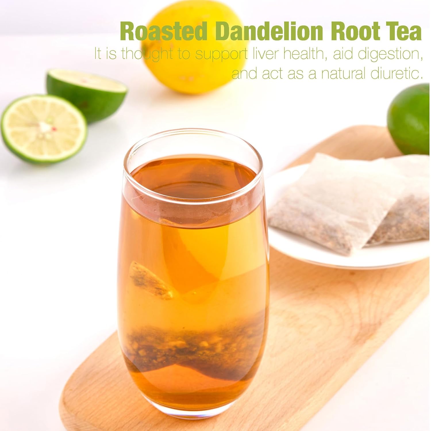 50 Bags Roasted Dandelion Root Tea Bags, 2.5/Bags, Natural Dried Dandelion Root, Health Herb Dandelion Tea Loose Leaf, Caffeine Free