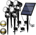 T-Sun Solar Spotlights - 4-in-1 Outdoor Waterproof Auto ON/OFF Solar Lights for Garden, Yard, Driveway, Pool Area (White)