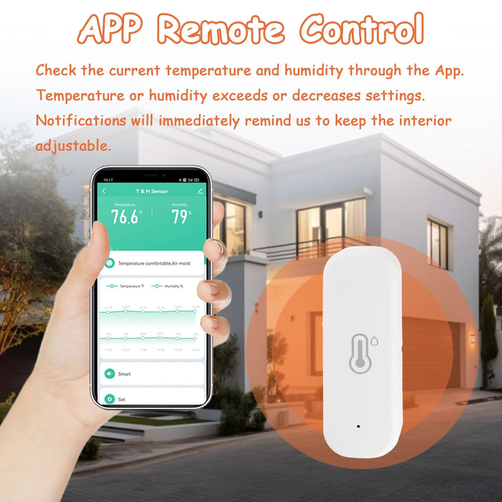WiFi Hygrometer Thermometer Sensor, Indoor Outdoor Wireless Temperature Humidity Sensor, with Remote Monitor and Alert Compatible with Alexa(4 Pack)