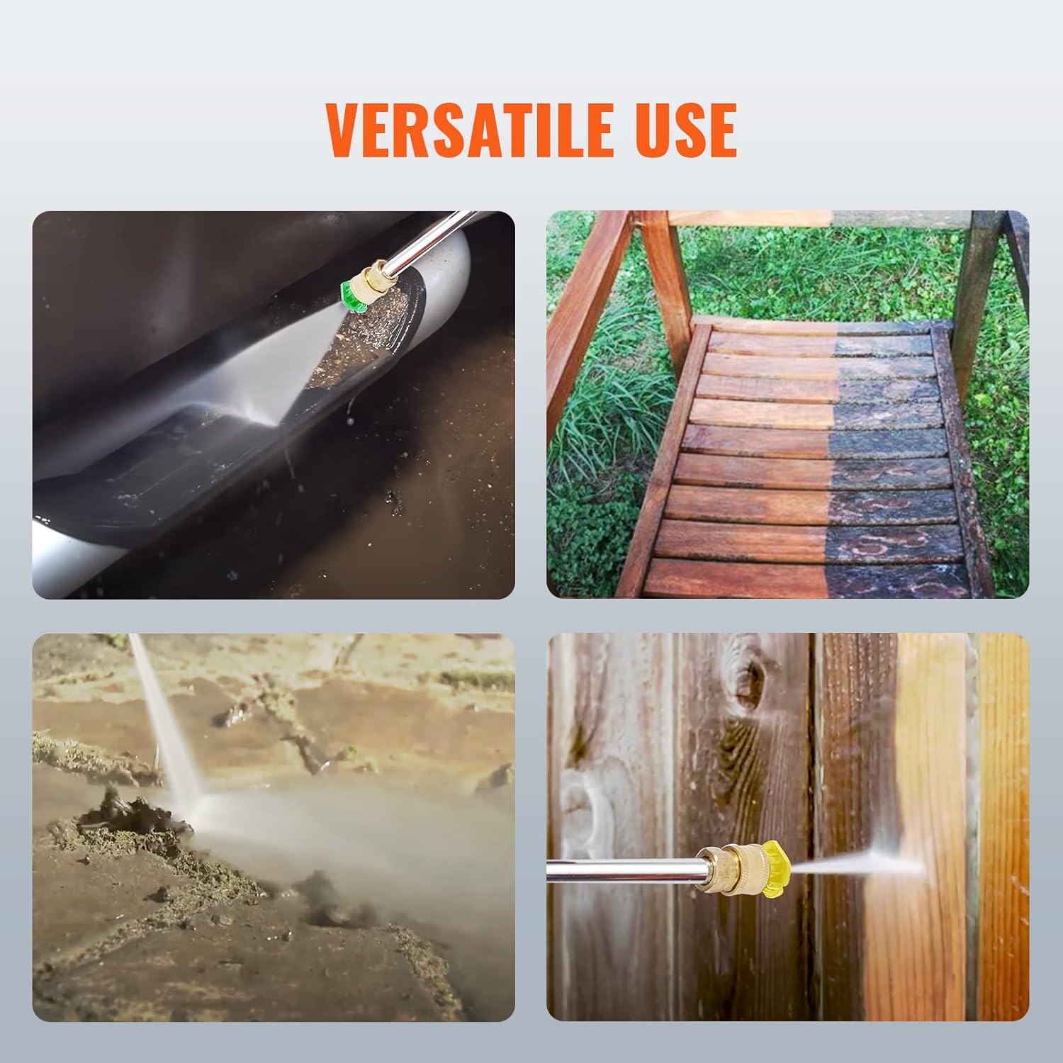 VEVOR Gas Powered Pressure Washer 3400 PSI 2.6 GPM, with Spray Gun and Extension Wand, 5 Quick Connect Nozzles, Copper Pump