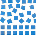 50 Pieces Blue Mosaic Tiles for Crafts 1" Ceramic Tiles Assorted Colors Square Ceramic Mosaic Project Supplies for Photo Frame Mosaic Stepping Stones Bath Old Pool Furniture Decor
