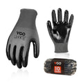Vgo... 10-Pairs Safety Work Gloves, Gardening Gloves, Non-slip Nitrile coating, Dipping Gloves (Size S, Gray, NT2110)
