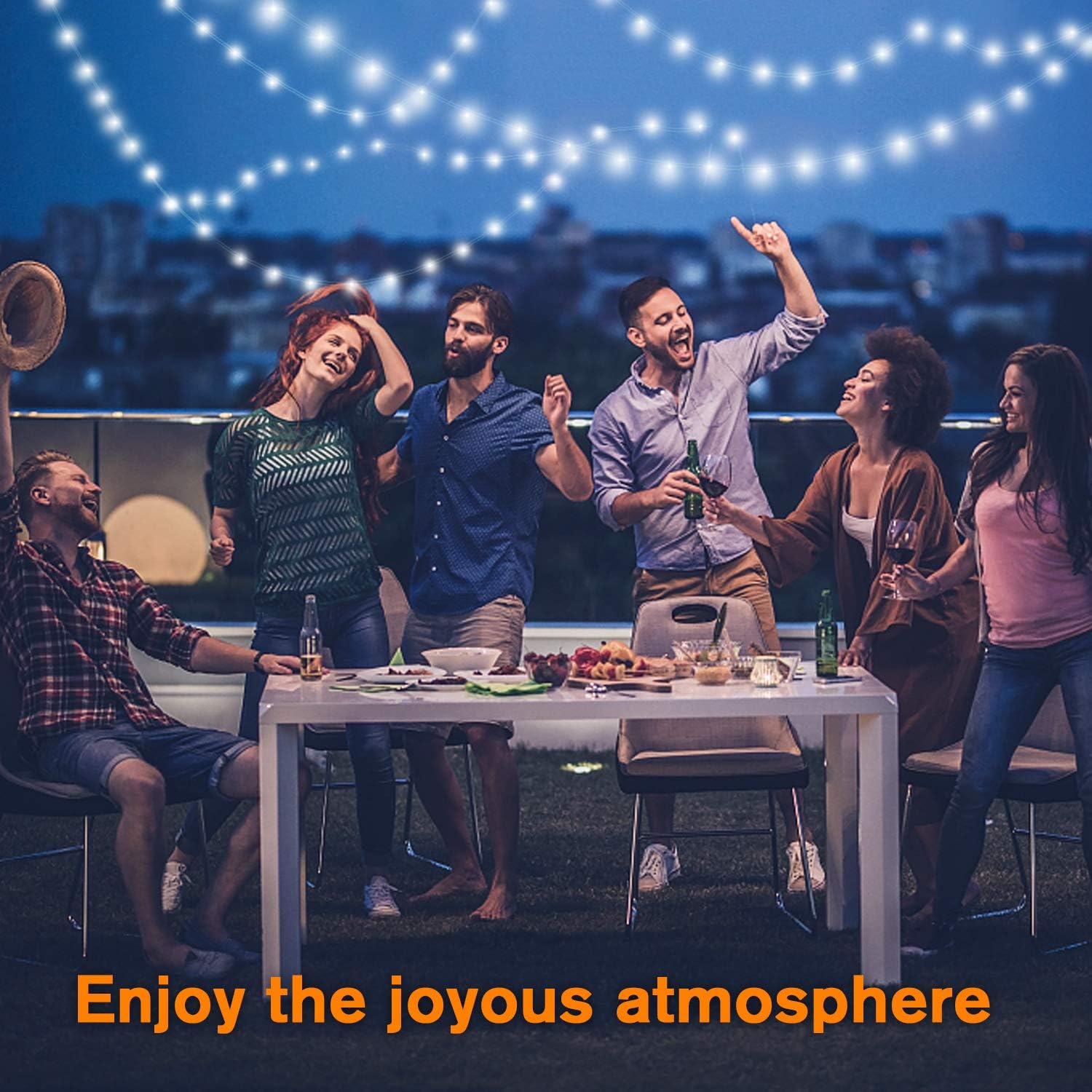 QITONG 4 Pack White Solar Fairy Lights, Each 33ft 100 LED String Light Outdoor Waterproof, 8 Modes Silver Wire Christmas Twinkle Lights