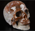 Skullis 5.0” Red Moss Agate Crystal Skull, Hand Carved Gemstone Fine Art Sculpture, Reiki Healing Stone Statue.1386 Z8