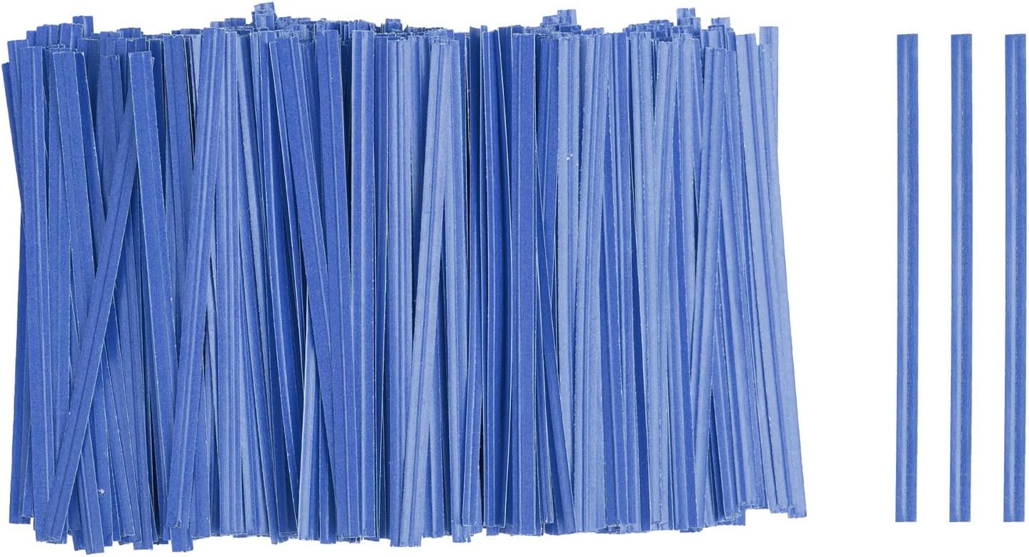 HARFINGTON 1000pcs Bag Twist Ties 3.5" Reusable Kraft Paper Twist Ties Wire Cable Ties for Party Bread Candy Cake, Blue