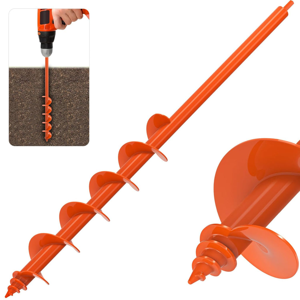 Auger Drill Bit for Planting 3''x32'' Garden Earth Auger 3mm Thicker Drill Augers for Digging Holes Heavy Duty Auger Post Hole Digger for Bulb, Flowers, Plants - Fits 3/8" Hex Drive Drill
