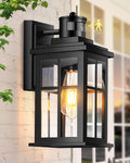 Motion Sensor Outdoor Light, Black Porch Light Dusk to Dawn, Waterproof Outdoor Motion Sensor Light, Anti-Rust Outside Lights for House, Garage, Doorway, Porch, 100% Aluminum