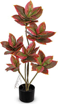 Artificial Tree 2.95Ft Faux Agave Plant Fake Tropical Yucca Palm Tree with 6 Heads in Pot Fake Dracaena Plants Tree for Home Decor Modern Office House Decoration Housewarming Gift Pink