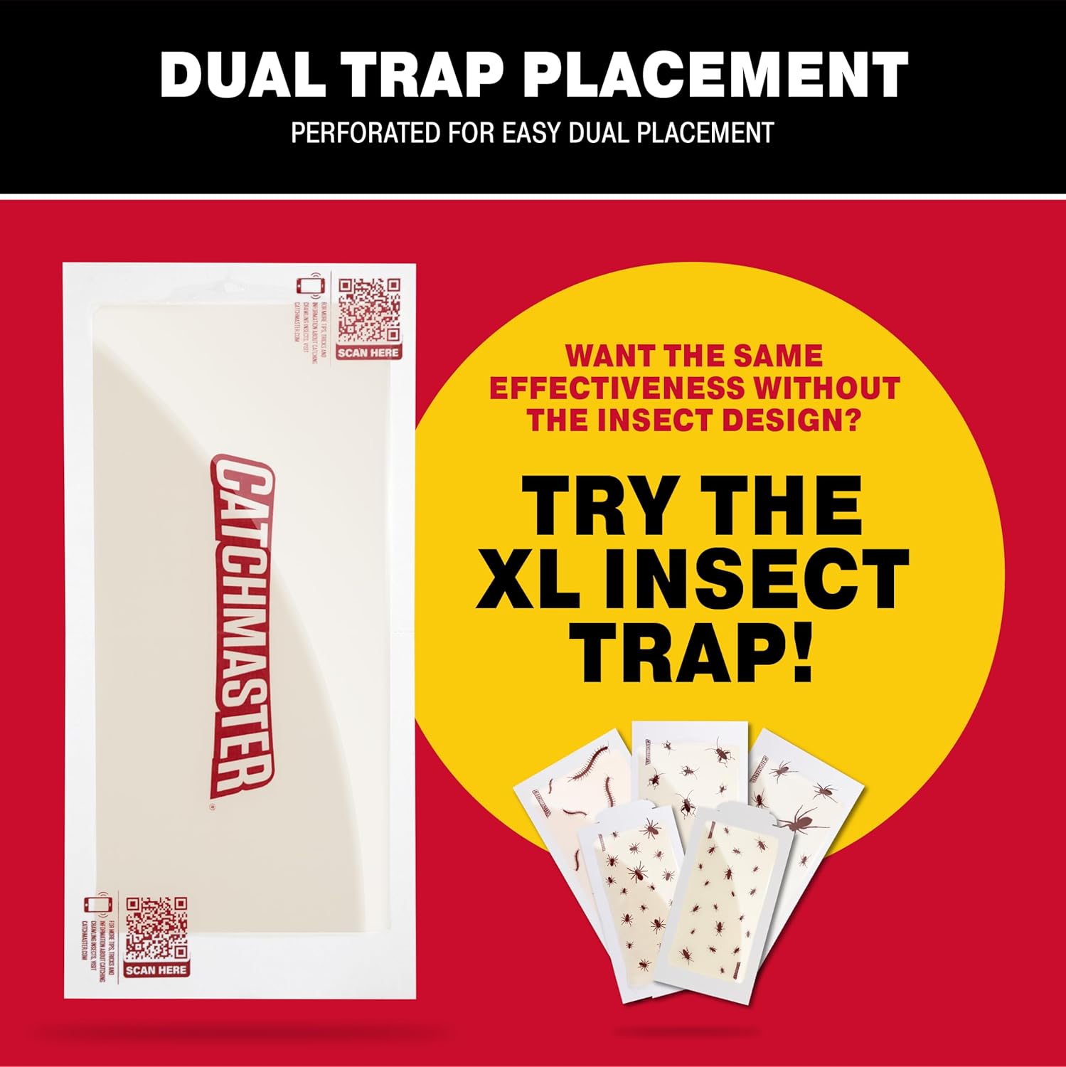 Catchmaster Crawling Insect Trap XL Giant Glue Traps 20-PK, Adhesive Bug Catcher, Spider, Cricket, Ant & Roach Traps for Home, Bulk Insect Glue Boards for House & Garage, Pest Control for Home