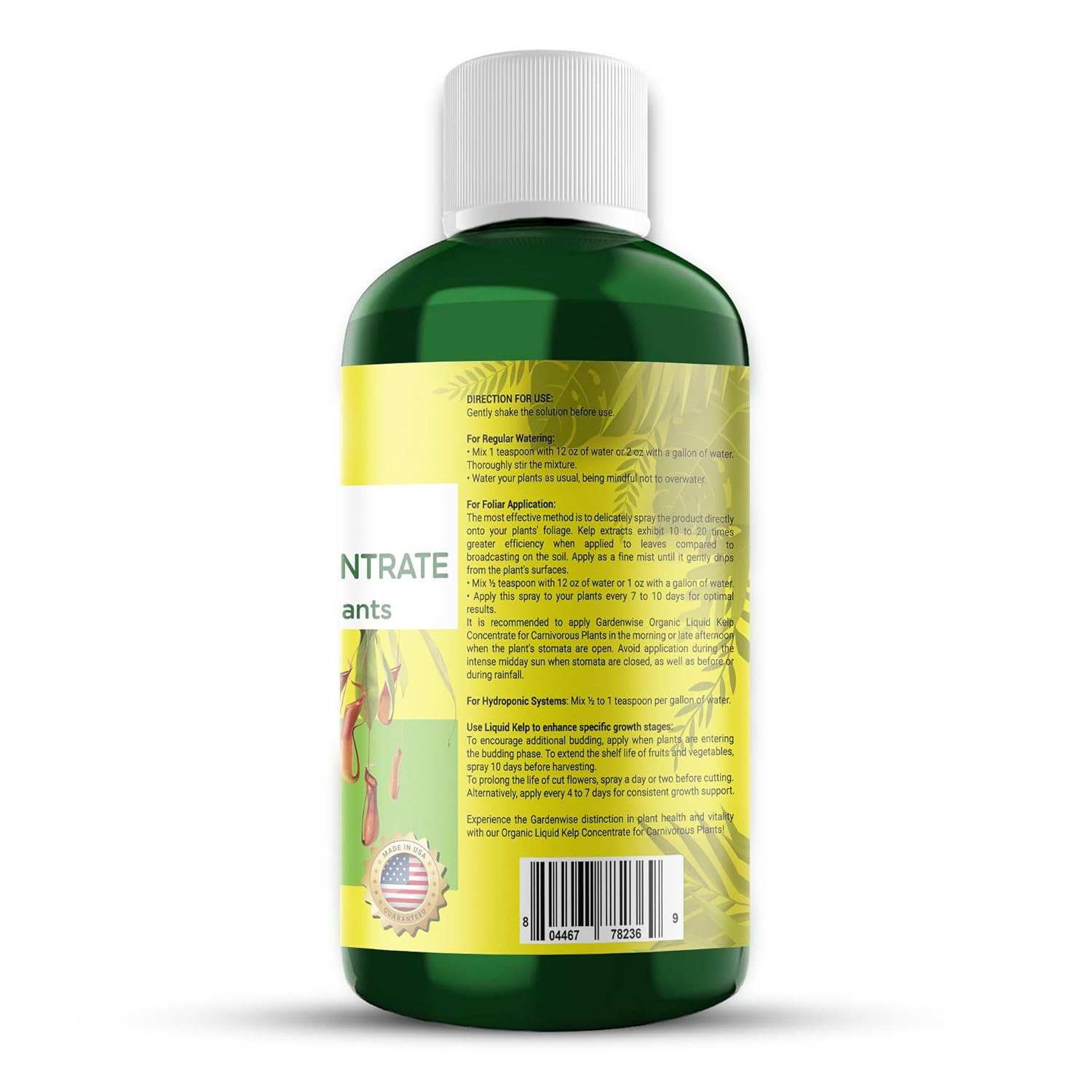 Organic Premium Kelp Seaweed Fertilizer: Indoor Plant Fertilizer & Carnivorous Plant Food for Venus Flytraps, Sundews, Drosera Capensis,Pitcher Plants,Butterworts & Other (8 OZ)