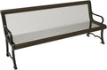 Heavy-Duty Outdoor Bench Thermoplastic Coated, Expanded Metal, Commercial-Grade Garden Bench, Made in America (Portable with Back, 6 Ft, Textured Brown)