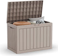 45 Gallon Outdoor Storage Box – Waterproof Deck Box for Garden & Patio,Light Brown