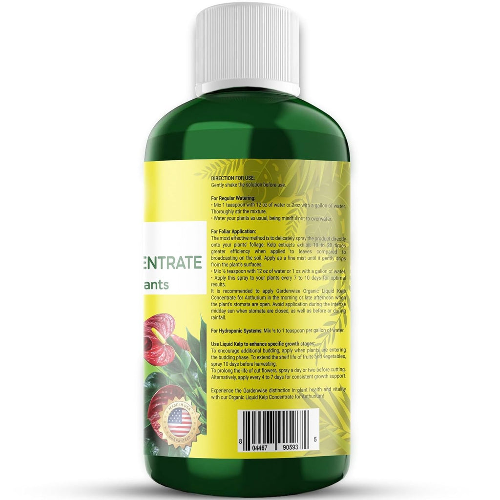Organic Premium Seaweed Anthurium Fertilizer - Liquid Kelp Plant Food - Nutrient-Rich Soil Enhancer (16 OZ)