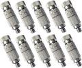 High Pressure Brass Nickel Plated Misting Nozzle for Outdoor Cooling Mist System, 0.8mm Ceramics Orifice, Anti-Drip Cleanable, 10pcs