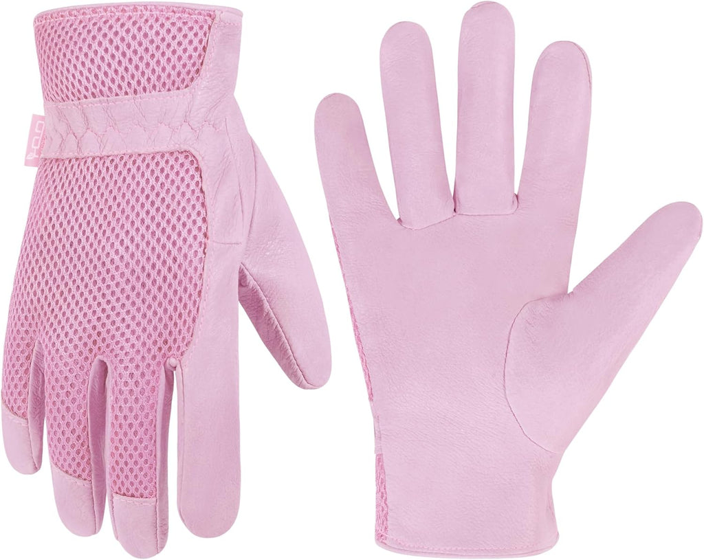 HANDLANDY Women Safety Work Gloves Utility Touch Screen Working Grip Glove for Yardwork Gardening Breathable Mechanic Gloves