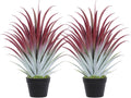 2ft Fake Spiked Agave Plant - Red Artificial Aloe Vera Plant 26 Inch - Tall Large Faux Floor Plants Perfect for Porch Door Step Home Office Patio Indoor Outdoor Decor (2 Pack)