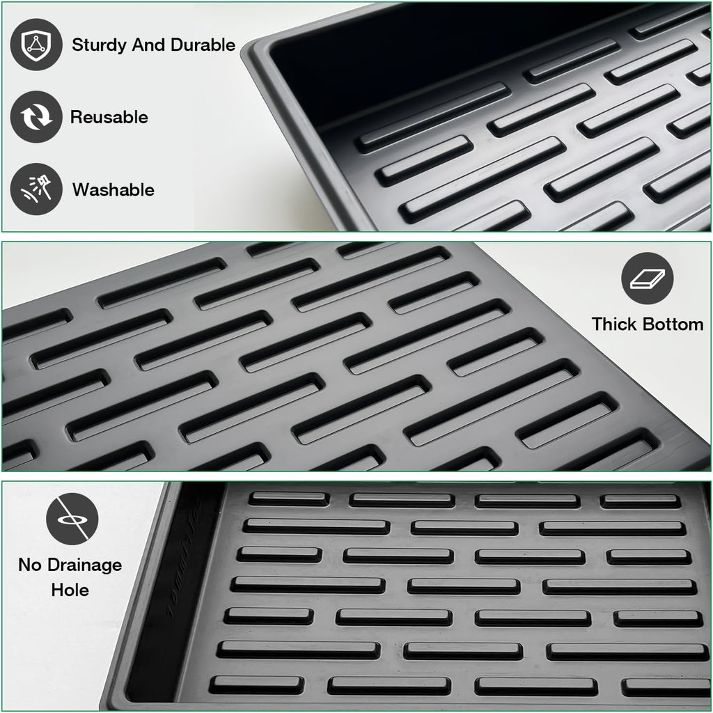 2.5 inch Square Pots 3.5 inch Deep 20 Cell Seedling Trays with Water Collection Nursery Trays (15"x11"x3") for Seeds Starting and Transplanting(5 Sets)