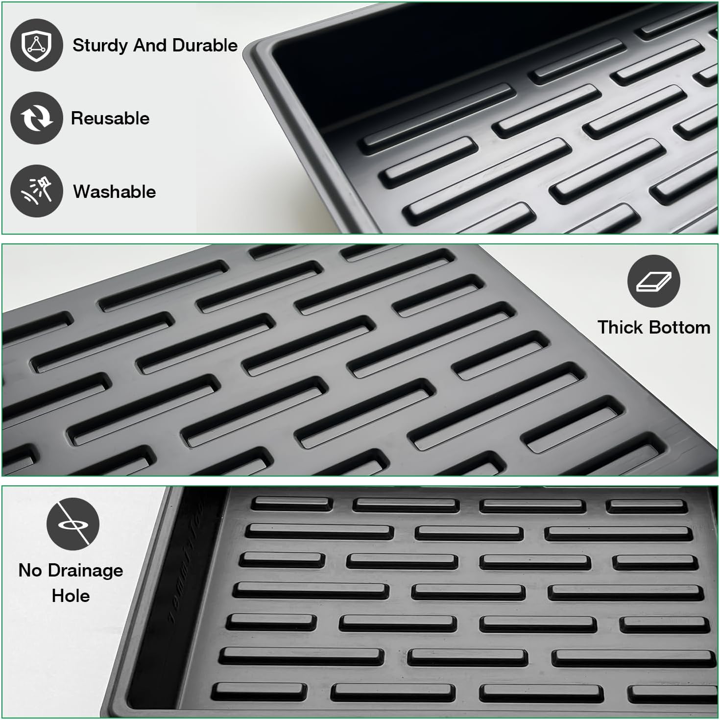2.5 inch Square Pots 3.5 inch Deep 20 Cell Seedling Trays with Water Collection Nursery Trays (15"x11"x3") for Seeds Starting and Transplanting(5 Sets)