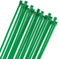 XINGO 100PCS Cable Zip Ties Heavy Duty, Premium Nylon Plastic Wire Ties with 50 Pounds Tensile Strength, Self-Locking Black Nylon Zip Ties for Indoor and Outdoor (16 inch, Green)
