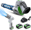Electric Leaf Snow Blower Cordless, 900,000 RPM, 2 x 4.0Ah Batteries & Charger, Handheld for Lawn Care, 5 Speed, Lightweight for Yard, Patio, Outdoor Use (Gray)