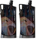 Survivor Filter Collapsible Water Bottles, Canteens (32oz) 2 Pack (2L Total) - Durable Carabiners and Handles. Squeeze Water through a Filter or Use as Water Bottles