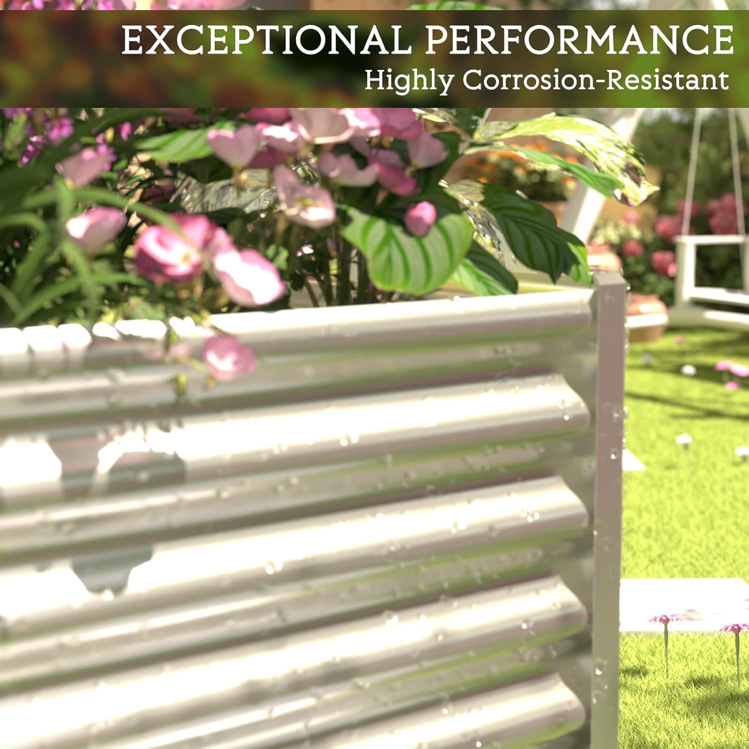 4 Pack 6x3FT Galvanized Raised Garden Bed Outdoor,Metal Garden Bed for Vegetables,Steel Raised Beds for Gardening,Above Ground Garden Box for Flower