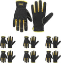 HANDLANDY Leather Work Gloves for Men & Women, Reinforced Durable Garden Gloves, Cowhide Working Glove for Gardening