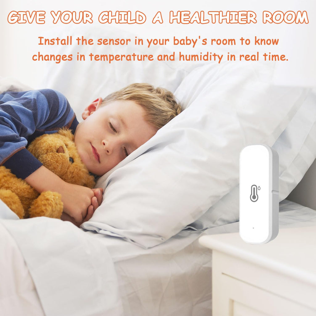 WiFi Hygrometer Thermometer Sensor, Indoor Outdoor Wireless Temperature Humidity Sensor, with Remote Monitor and Alert Compatible with Alexa(4 Pack)