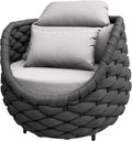 TWT Sunroom All-Weather Polyester Rope Balcony Furniture with Cushions & Pillows, Patio Sofa Couch for Outdoor, Patio, Balcony, Backyard, Deck, Poolside