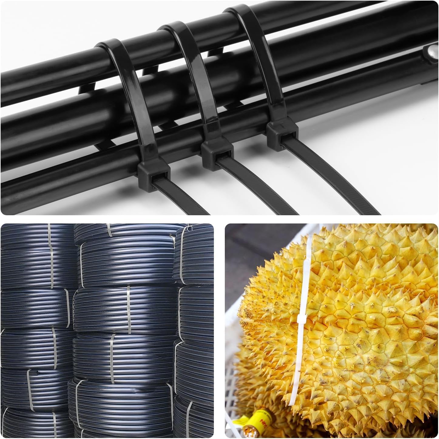 12 inch Yellow Zip Ties Heavy Duty 100 PCS, 250 LBS Ultra Exclusive Strong Plastic Wire Ties, Large Cable Ties Extra Long Tie Wraps, Indoor and Outdoor UV Resistant