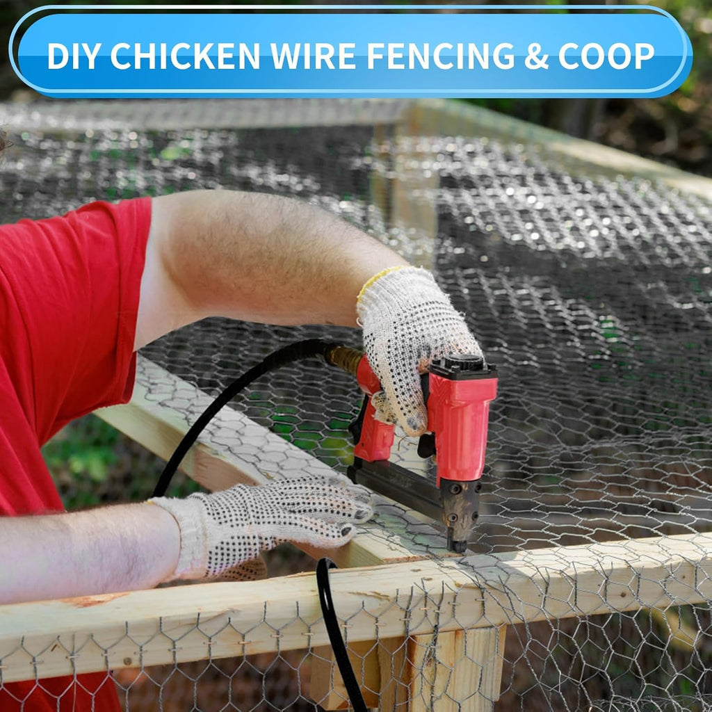 24'' x 150' Black Chicken Wire Mesh Fence, 20 Gauge Galvanized Poultry Netting and 1 inch Garden Mesh Fence Roll, Chicken Wire for Floral Arrangements/Crafts/Farm/Livestock/Pet Protection