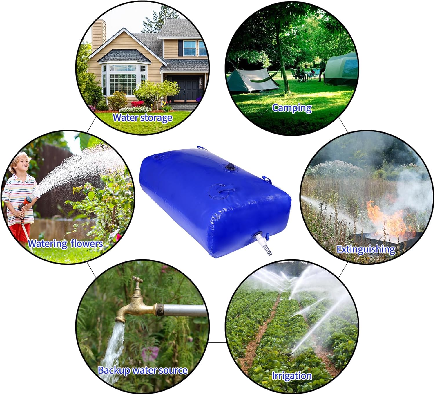 330 L/87.1 gal Water Bladder Storage Containers, Foldable Portable Water Tank Large Capacity Soft Water Bag, Drought Resistance, Fire Prevention, Emergency Water