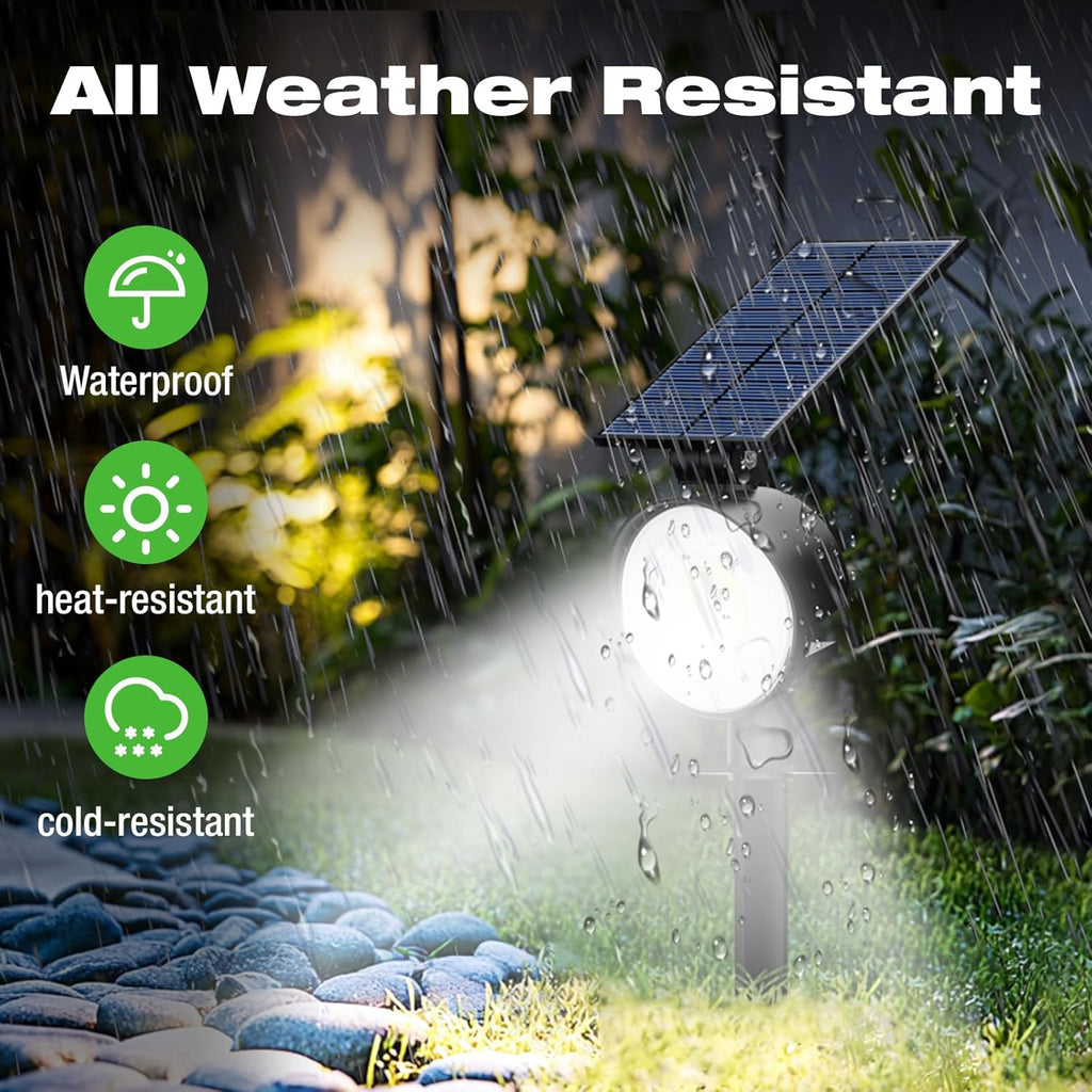 nipify 8 Pack Solar Spot Lights Outdoor Waterproof with 3 Modes, Solar Spotlight Light for Outside Yard Landscape Lighting Pathway Lights Wall, Cool White