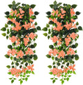 Artificial Hanging Flowers Bougainvillea, UV Resistant Fake Plastic Faux Flower Fabric Vine for Indoor Outdoor Garden Porch Eave Wedding Wall Décor Fall Decorations