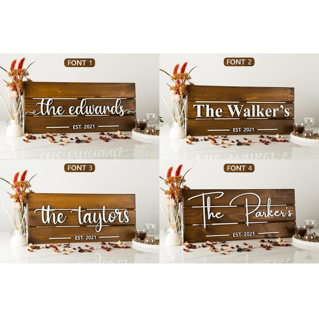 Custom Wood Sign | Personalized Family Name Sign | Last Name Pallet Sign | Wedding Gift | Home Wall Decor | Anniversary Gift (Medium)