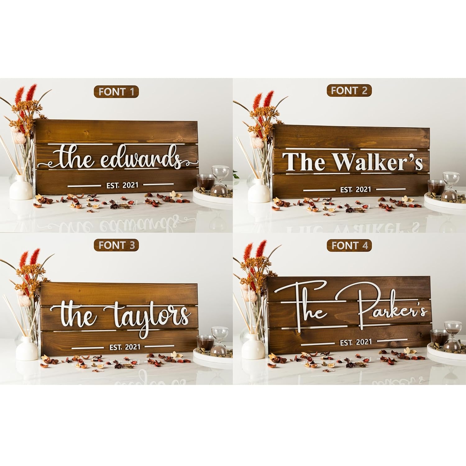 Personalized Handmade Wood Sign | Family Name Rustic Wall Decor | Wedding & Anniversary Gift | Custom Last Name Plaque | Unique Home Decor (Small)