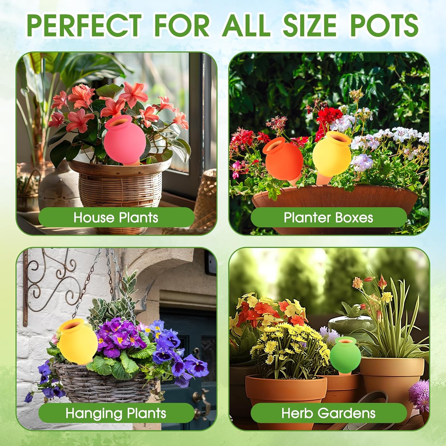 8Pcs Terracotta Plant Watering,Self Watering Spikes Self Watering Planter Insert,Ceramic Automatic Watering Water Seepage Device Suitable for Garden Decoration Plant Accessories
