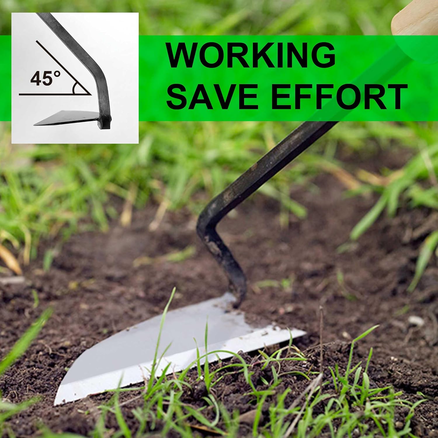 Japanese Wide Blade Garden Tool - Premium Quality Hand Hoes/Weeding Sickle is Very Sharp for Quick Work