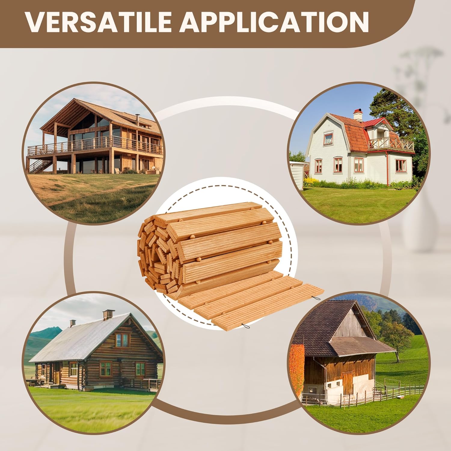 6FT Wooden Garden Pathway, Roll Out Walkway for Patio, Backyard and Outdoor Decor, Weatherproof, Non Slip and Easy to Install, Perfect for Beach, Wedding or Lawn (Natural)