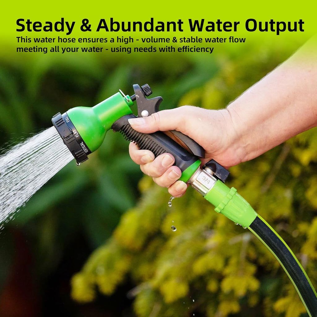 Worth Leader Short Garden Hose 3/4 in. x 10 ft. -No Kink, Flexible, Leakproof, Male to Female Fittings -Heavy Duty Durable PVC Lightweight Water Pipe with Brass Aluminum End for Household & Commercial