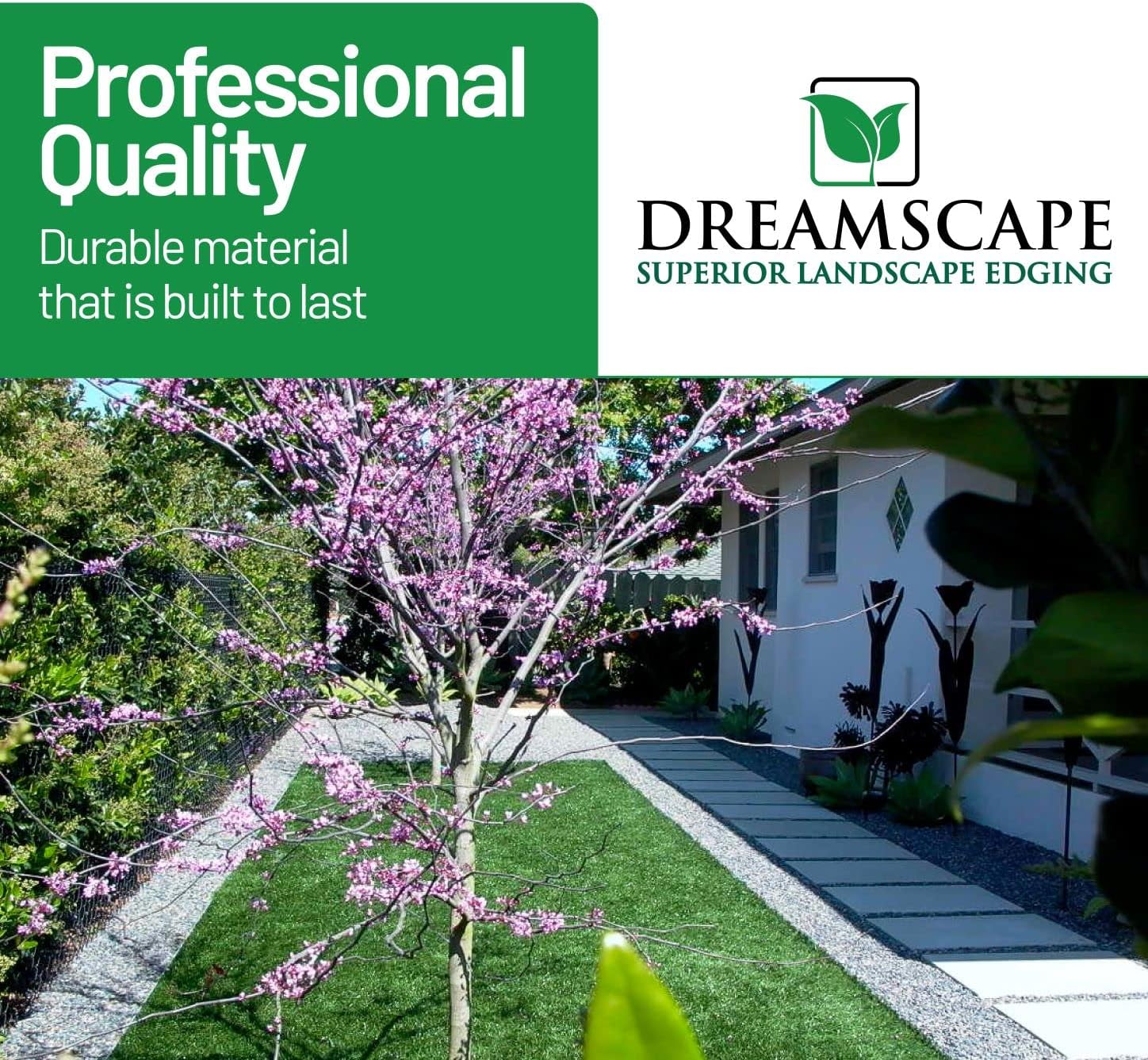 Dreamscape YardEdge Aluminum Landscape Edging - 4 Strips, 6ft Each (24ft Total), Black Duraflex Paint - Professional Quality Landscaping Border, Metal Divider for Lawn, Garden, Flowerbed