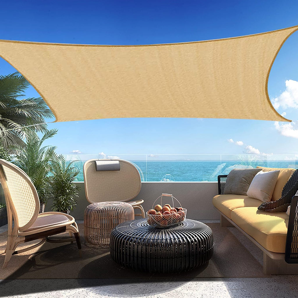 23' x 24' Sand Beige Rectangle Sun Shade Sail SSP1212 Canopy Durable Fabric UV Block Awning,We Make Custom Orders