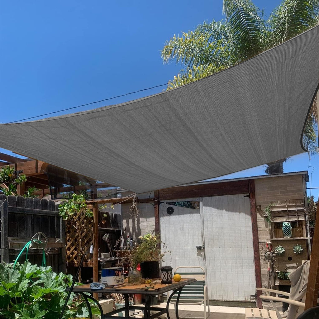 KANAGAWA 9'X12' Dark Gray Custom Size Sun Shade Sail Rectangle UV Block Canopy Cover for Patio Backyard Lawn Garden Outdoor (Customized Available)