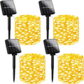 Brightever Solar Fairy Lights for Outside Waterproof, 4-Pack Total 160FT 400 LED Solar Powered Outdoor String Light with 8 Lighting Modes, Palm Tree Lights for DIY, Garden, Party (Warm White)
