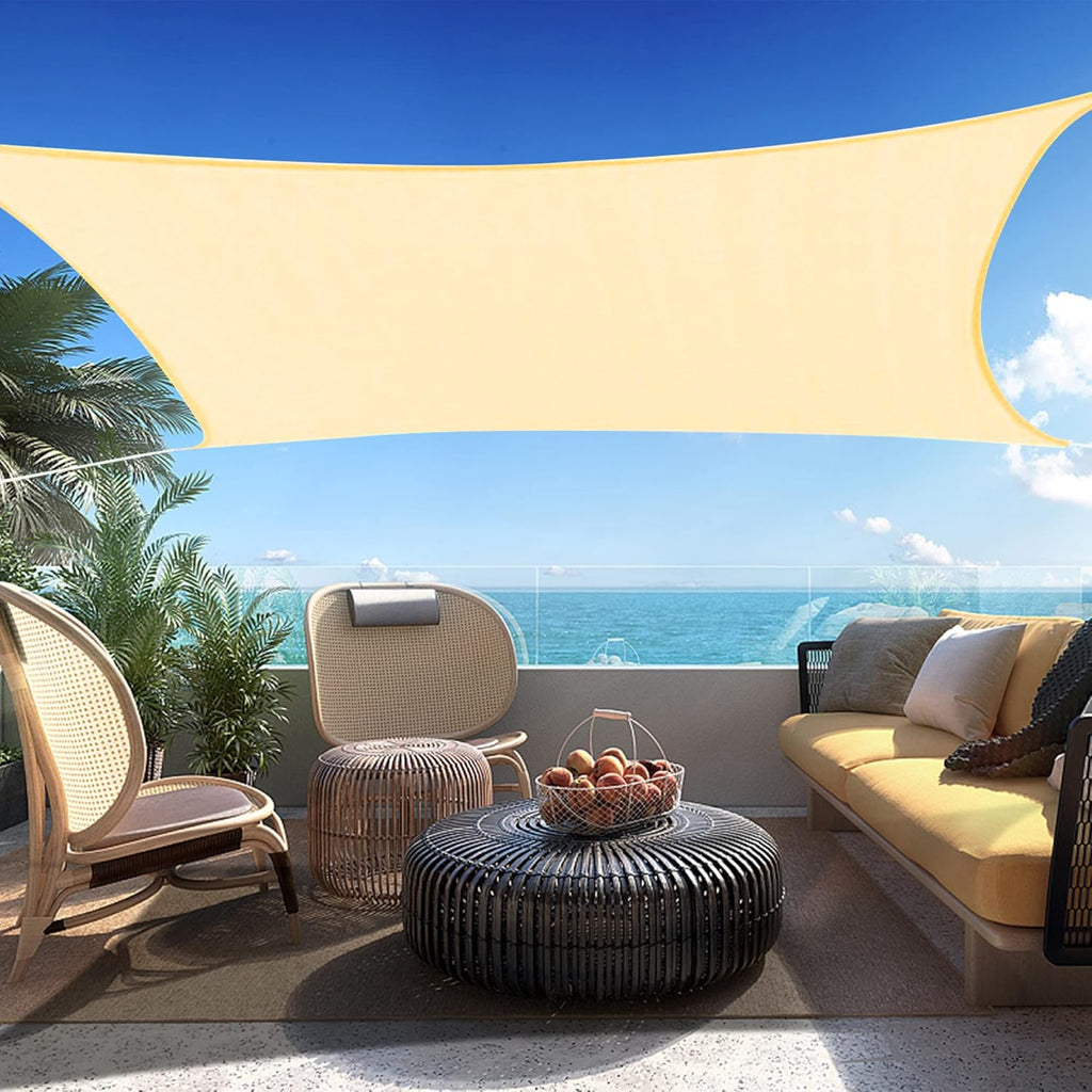 14' x 14' Beige Square Sun Shade Sail SSP1212 Canopy Durable Fabric UV Block Awning,We Make Custom Orders