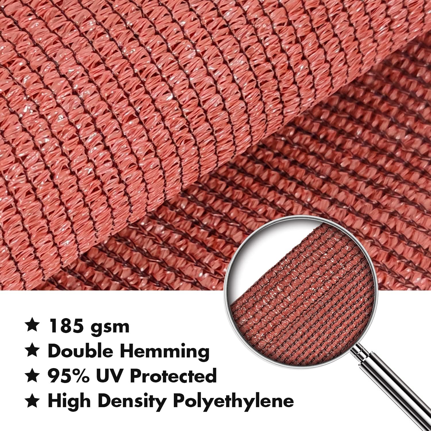 KANAGAWA 10'X18' Rust Red Custom Size Sun Shade Sail Rectangle UV Block Canopy Cover for Patio Backyard Lawn Garden Outdoor (Customized Available)