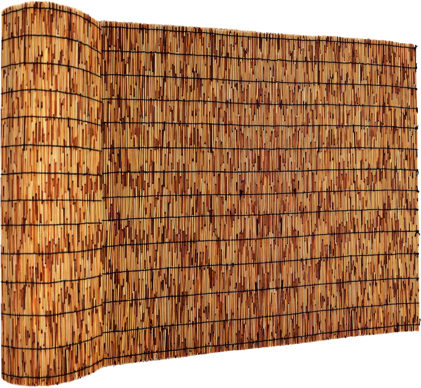 Bamboo Fencing–Handwoven,Bamboo Wall Panel Outdoor Privacy Reed Screening for Garden,Balcony,Backyard,Patio,2ftx16ft
