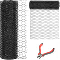 24'' x 150' Black Chicken Wire Mesh Fence, 20 Gauge Galvanized Poultry Netting and 1 inch Garden Mesh Fence Roll, Chicken Wire for Floral Arrangements/Crafts/Farm/Livestock/Pet Protection