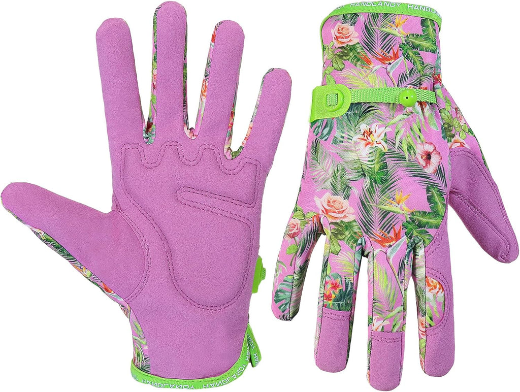 HANDLANDY Women Safety Work Gloves Utility Touch Screen Working Grip Glove for Yardwork Gardening Breathable Mechanic Gloves